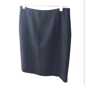 Escada black wool pencil skirt vented hemline Size 38 Size 8